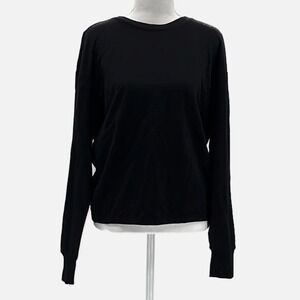 Z by Zella Twisted Back Long Sleeve Fleece Top in Black - NWOT - Size XS